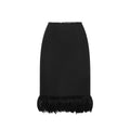 Saint Laurent Schwarzer Seiden-Midirock