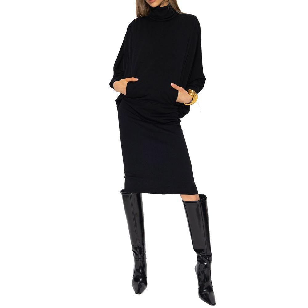 Saint Laurent Black Wool Day Dress