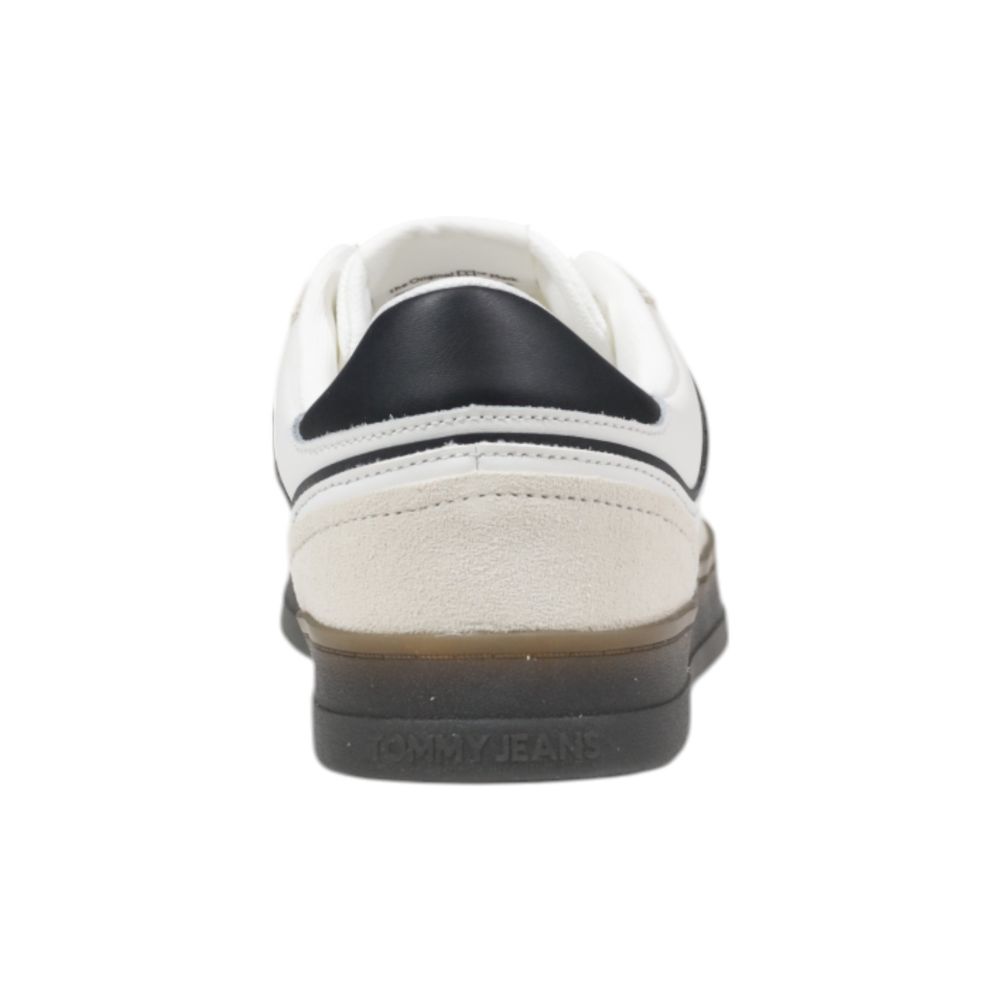 Tommy Hilfiger Jeans Schwarze Leder Low-Top-Sneaker