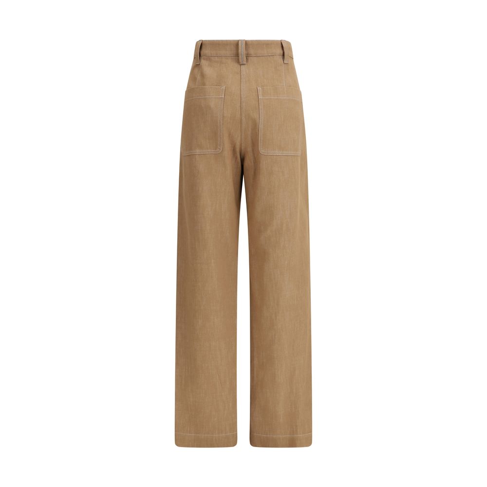 Brunello Cucinelli Braune Baumwollhose im Casual-Look