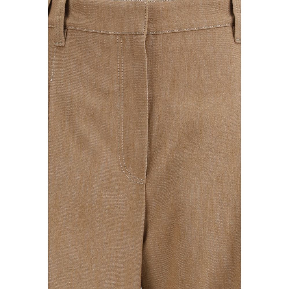 Brunello Cucinelli Braune Baumwollhose im Casual-Look