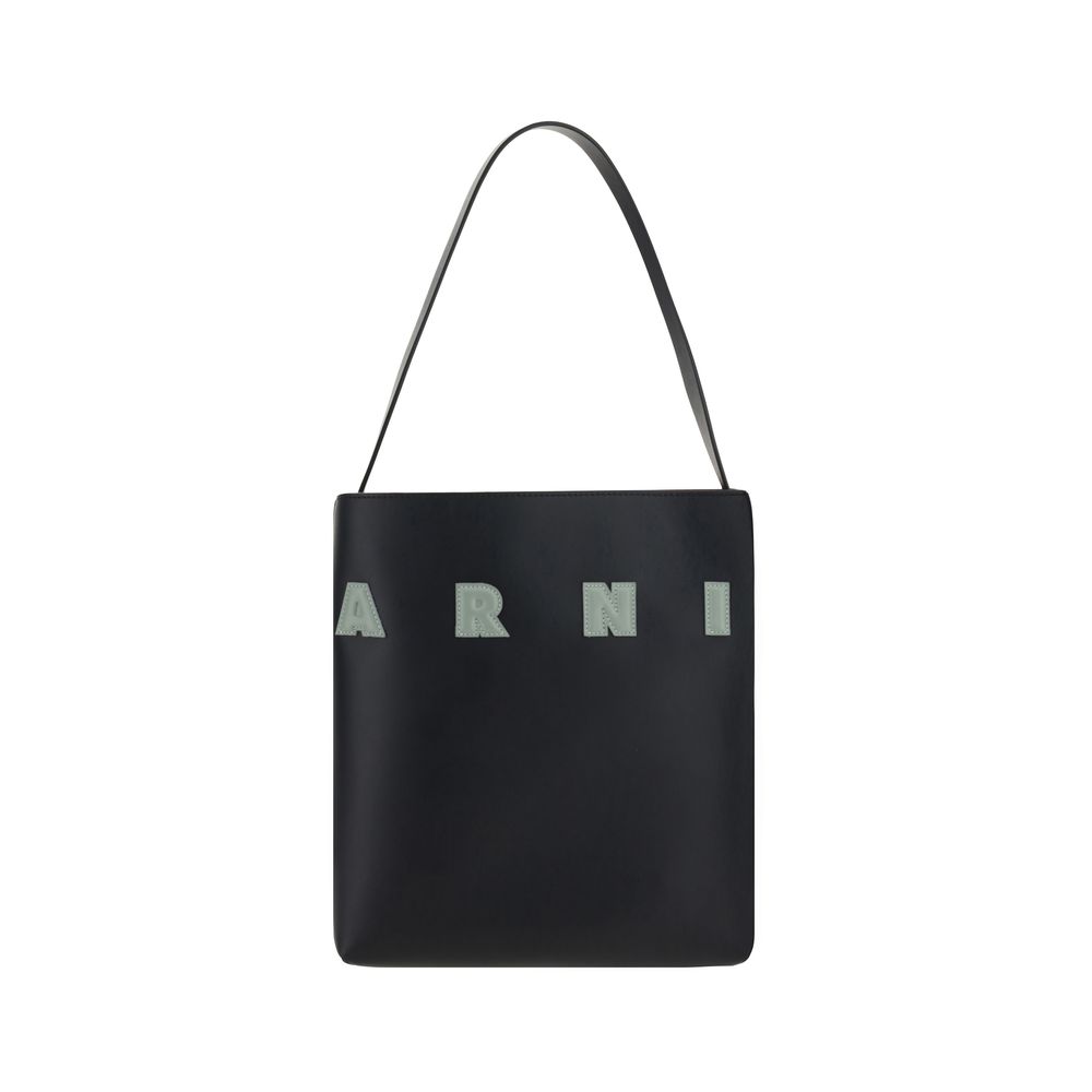 Marni Schwarze Bos Taurus Kalbsleder Schultertasche