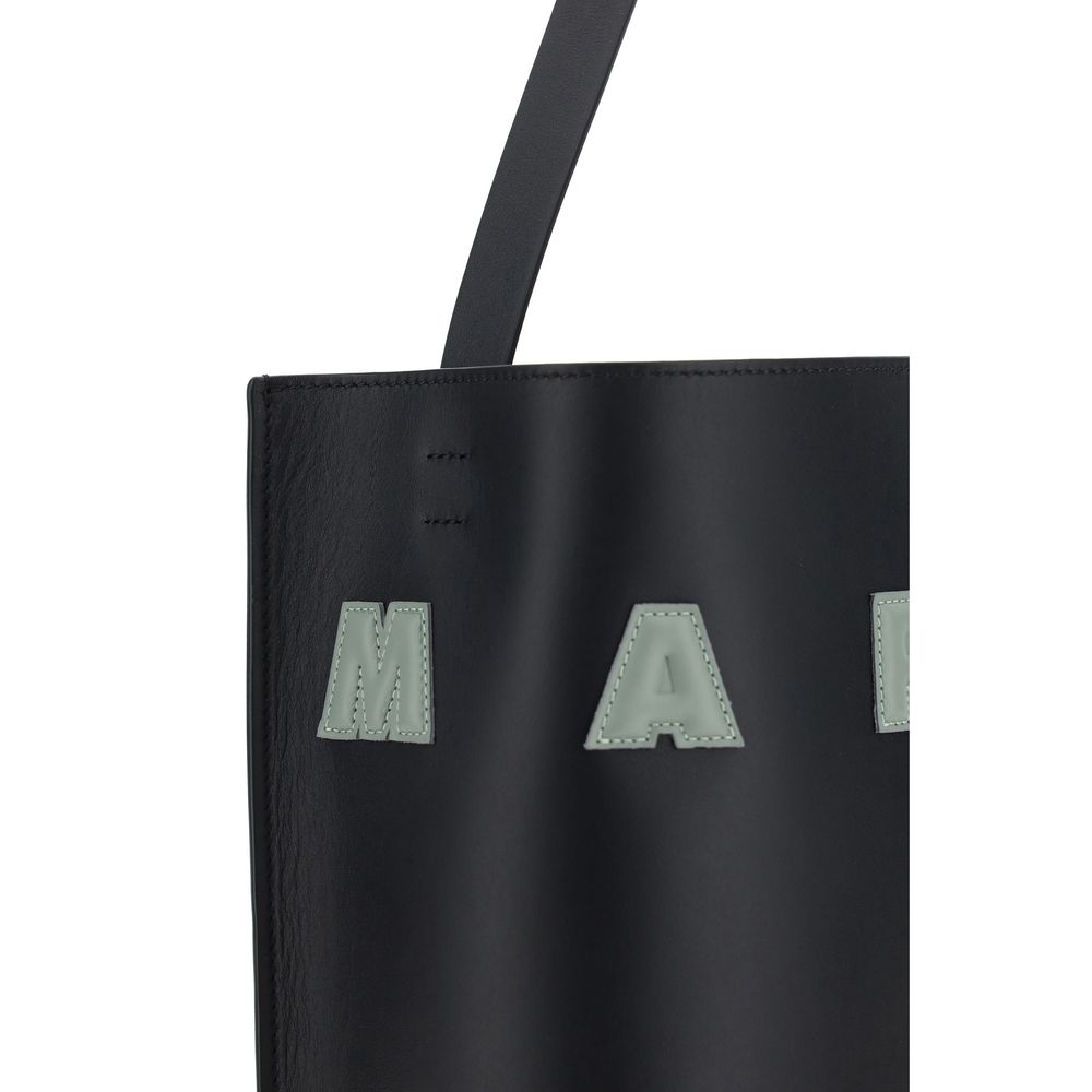 Marni Schwarze Bos Taurus Kalbsleder Schultertasche