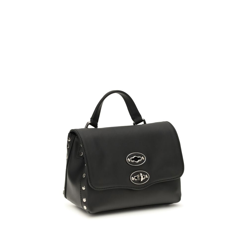 Zanellato Schwarze Kalbsleder Bos Taurus Handtasche