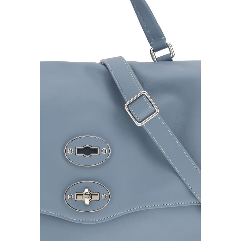 Zanellato Blue Calf Leather Shoulder Bag Bos Taurus