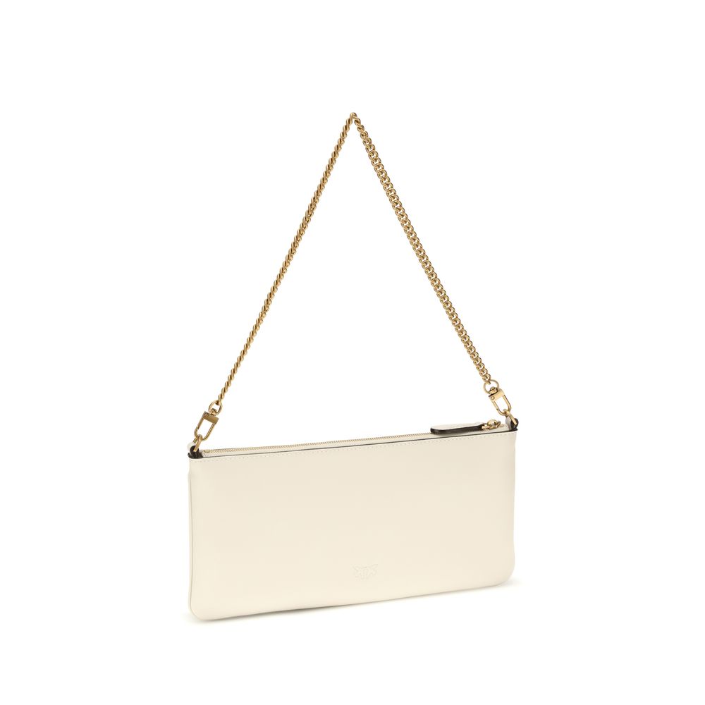 PINKO Weiße Bos Taurus Kalbsleder Schultertasche