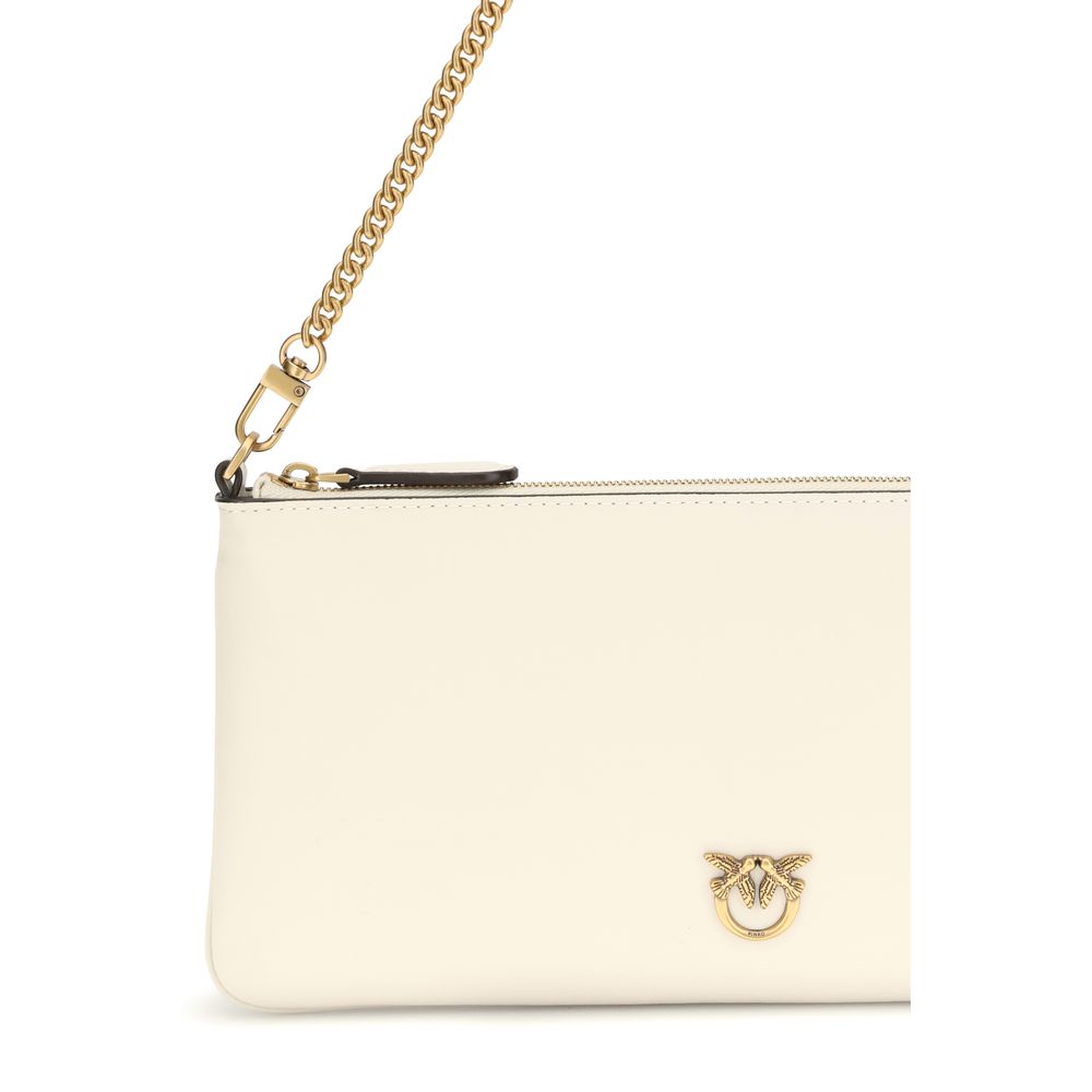 PINKO Weiße Bos Taurus Kalbsleder Schultertasche