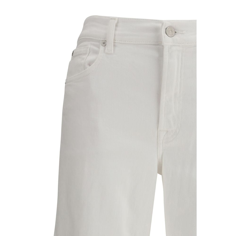 7FOR Weiße Jeans aus Baumwolle mit geradem Bein