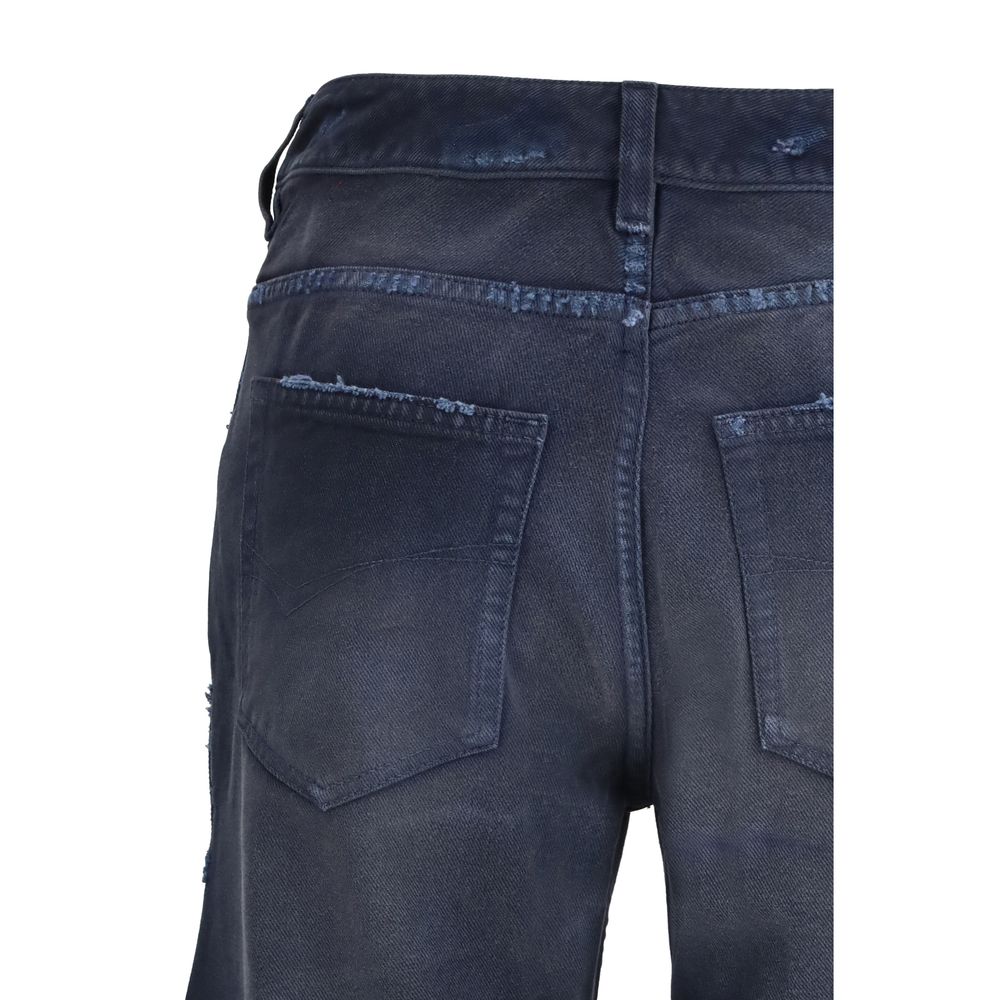 Balenciaga Blaue ausgestellte Jeans aus Baumwolle