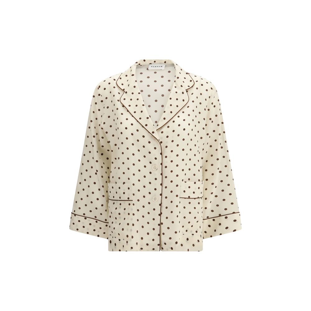 P.A.R.O.S.H. Patterned Beige Silk Shirt