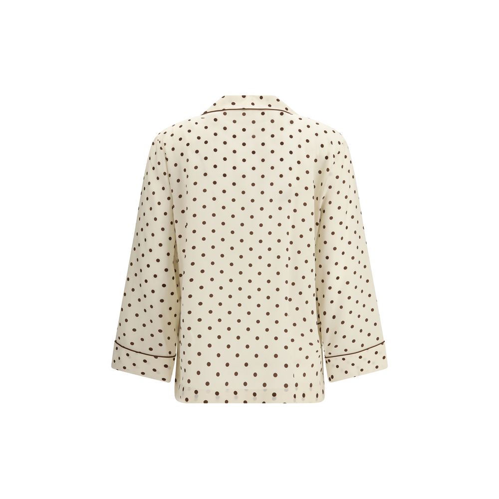 P.A.R.O.S.H. Patterned Beige Silk Shirt
