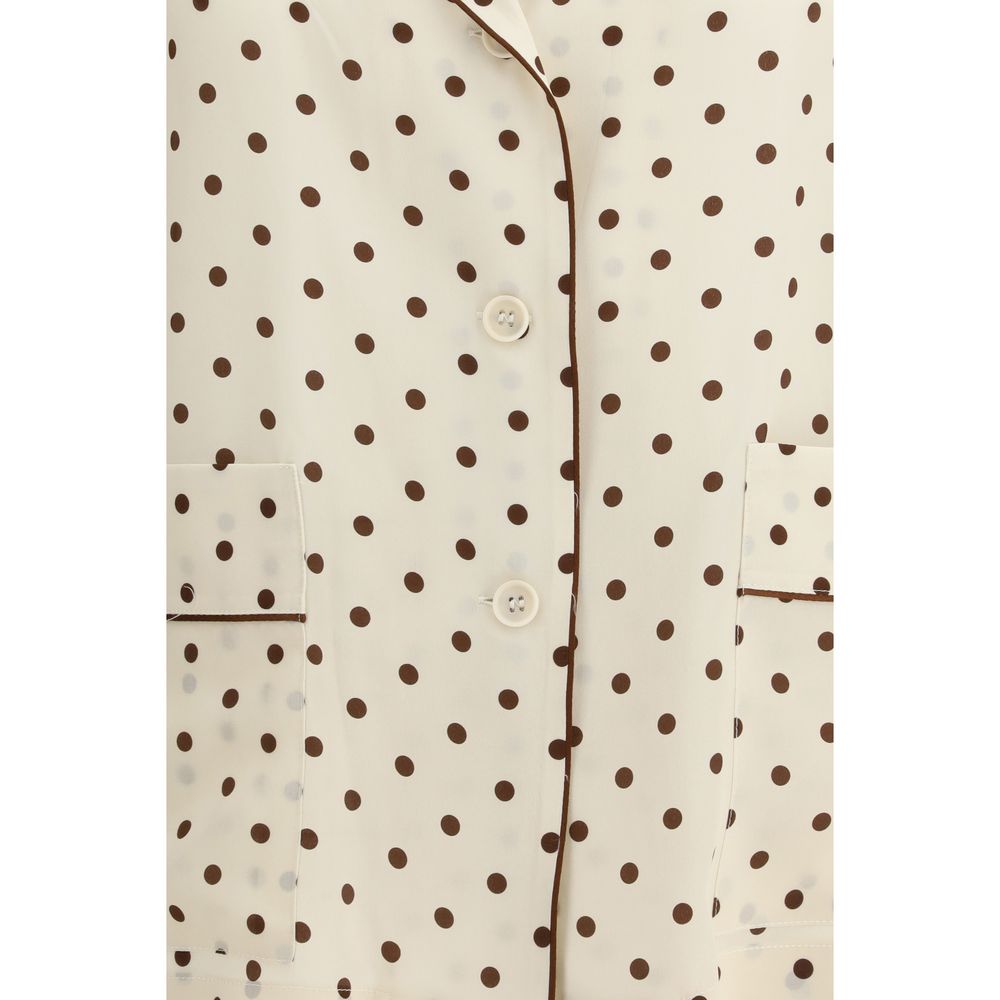 P.A.R.O.S.H. Patterned Beige Silk Shirt