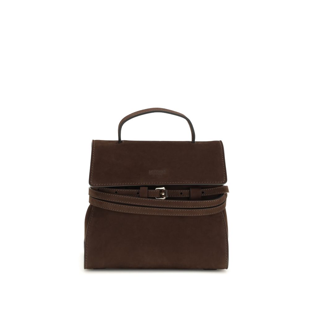 Moschino Braune Kalbsleder Bos Taurus Handtasche