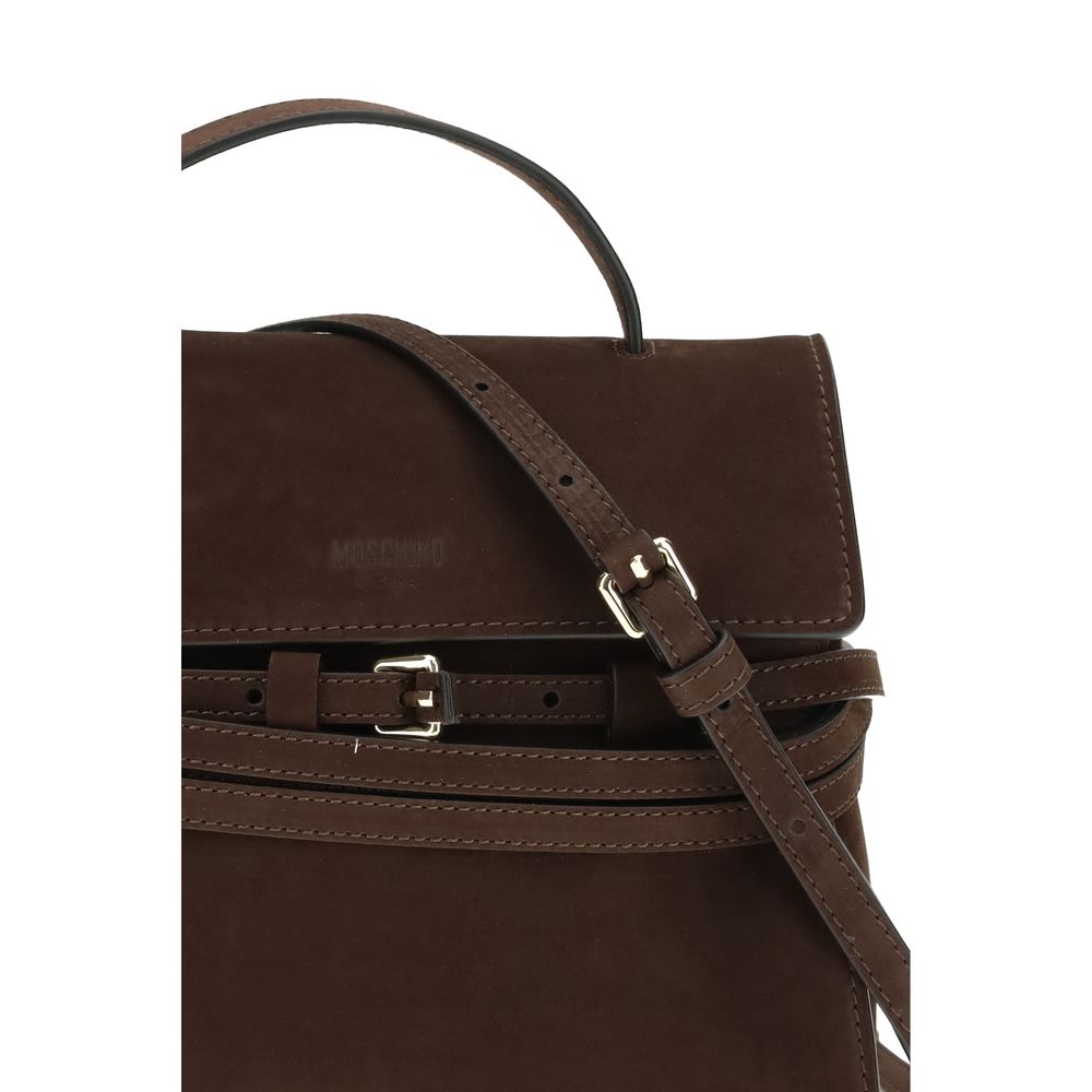 Moschino Braune Kalbsleder Bos Taurus Handtasche