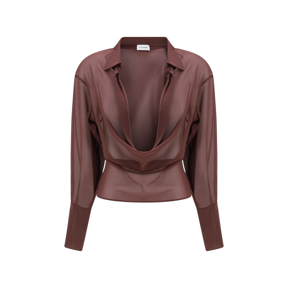 The Andamane Lila Seidenbluse