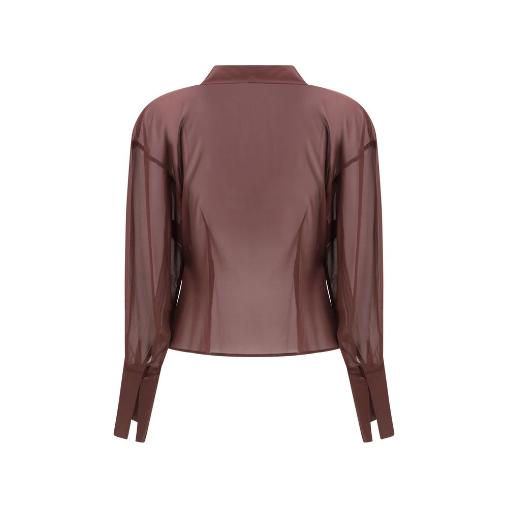 The Andamane Lila Seidenbluse