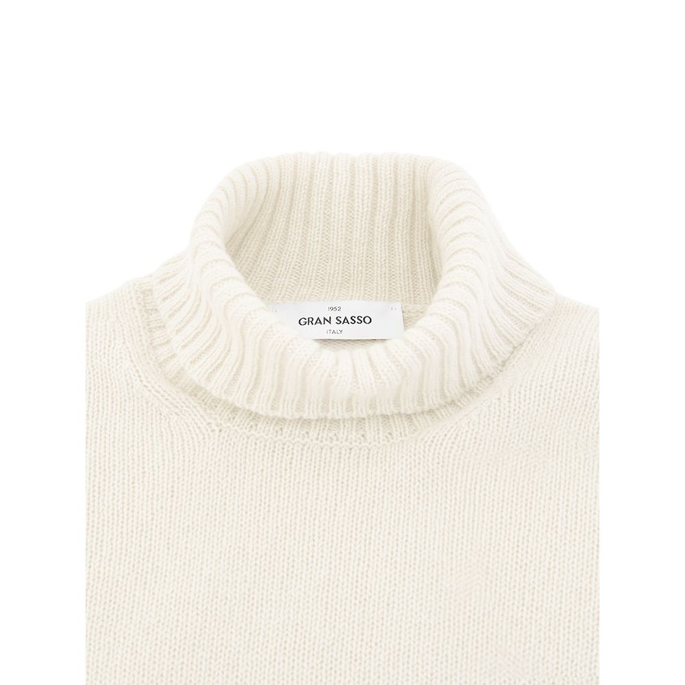 Gran Sasso Weißer Wollrollkragenpullover