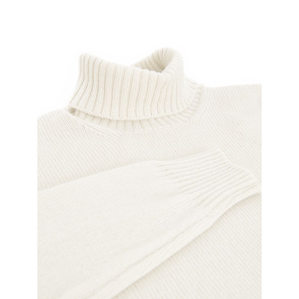 Gran Sasso Weißer Wollrollkragenpullover