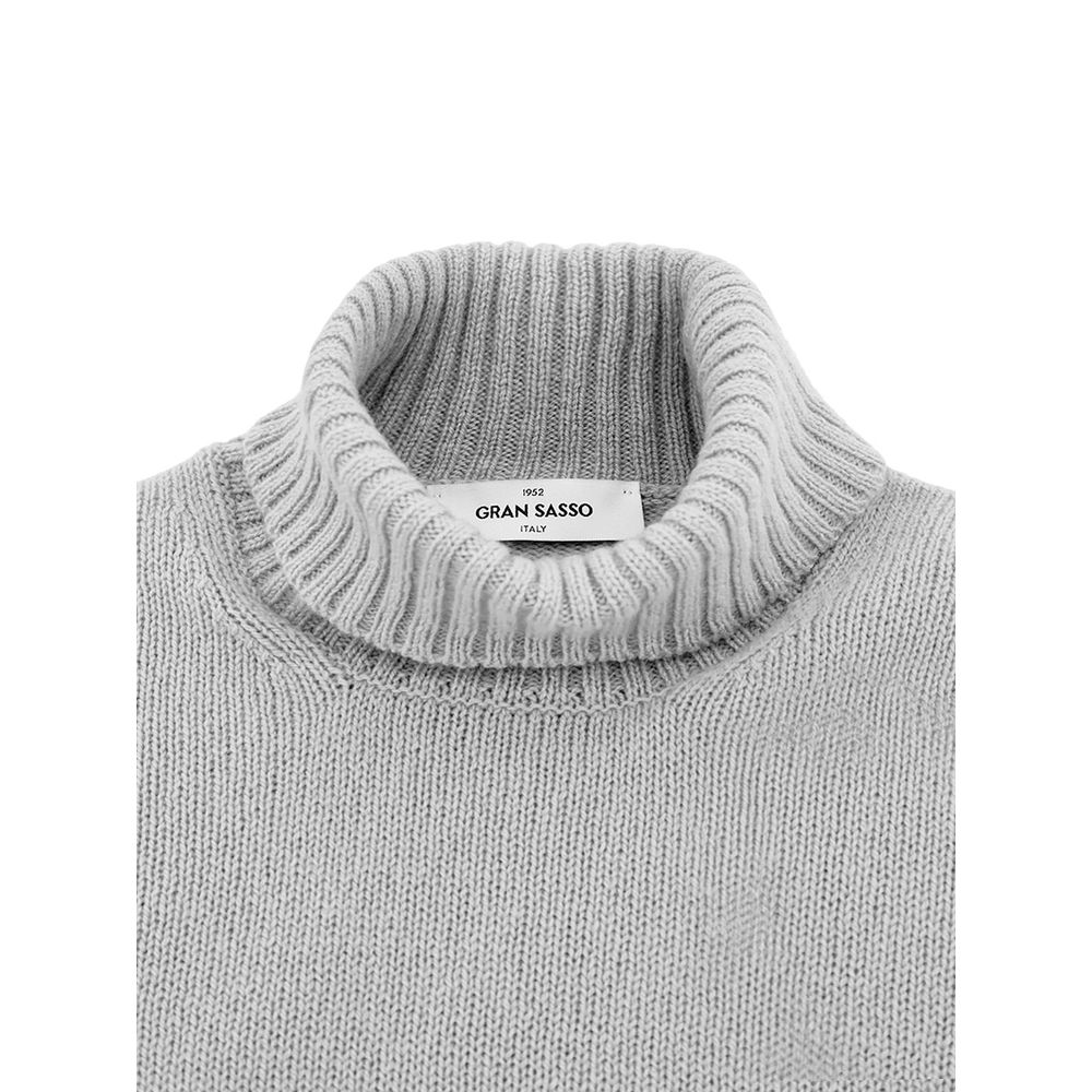 Gran Sasso Grey Wool Turtleneck Sweater