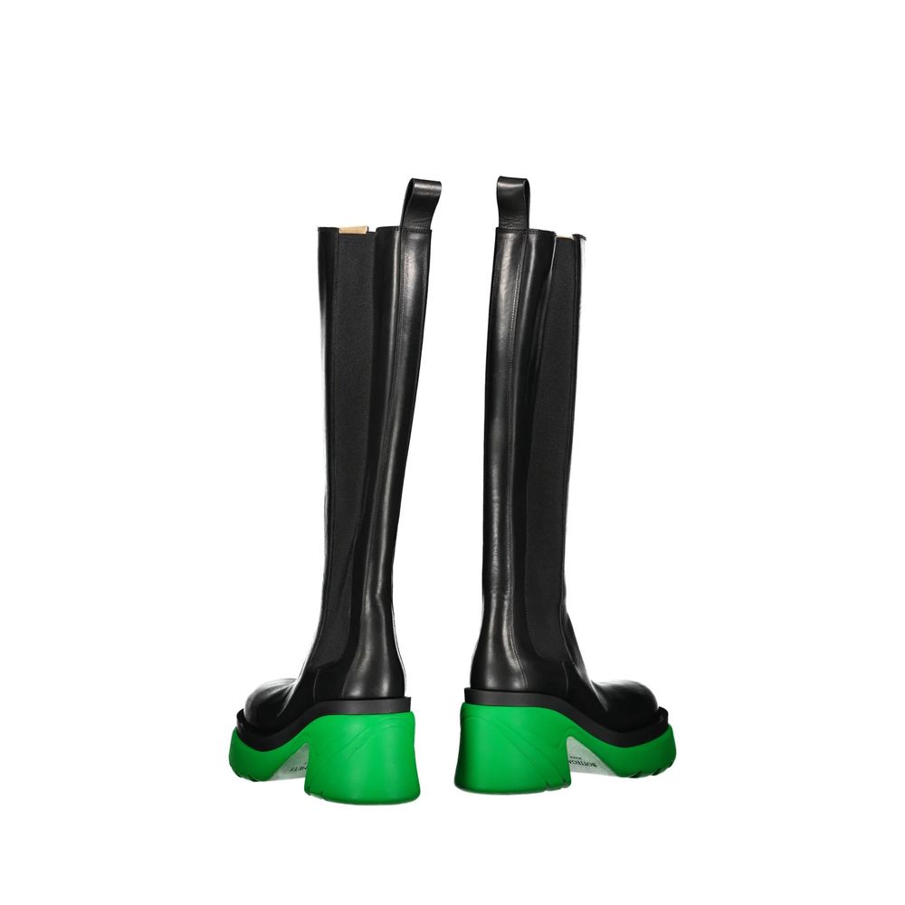 Bottega Veneta Black Leather Over-the-Knee Boots