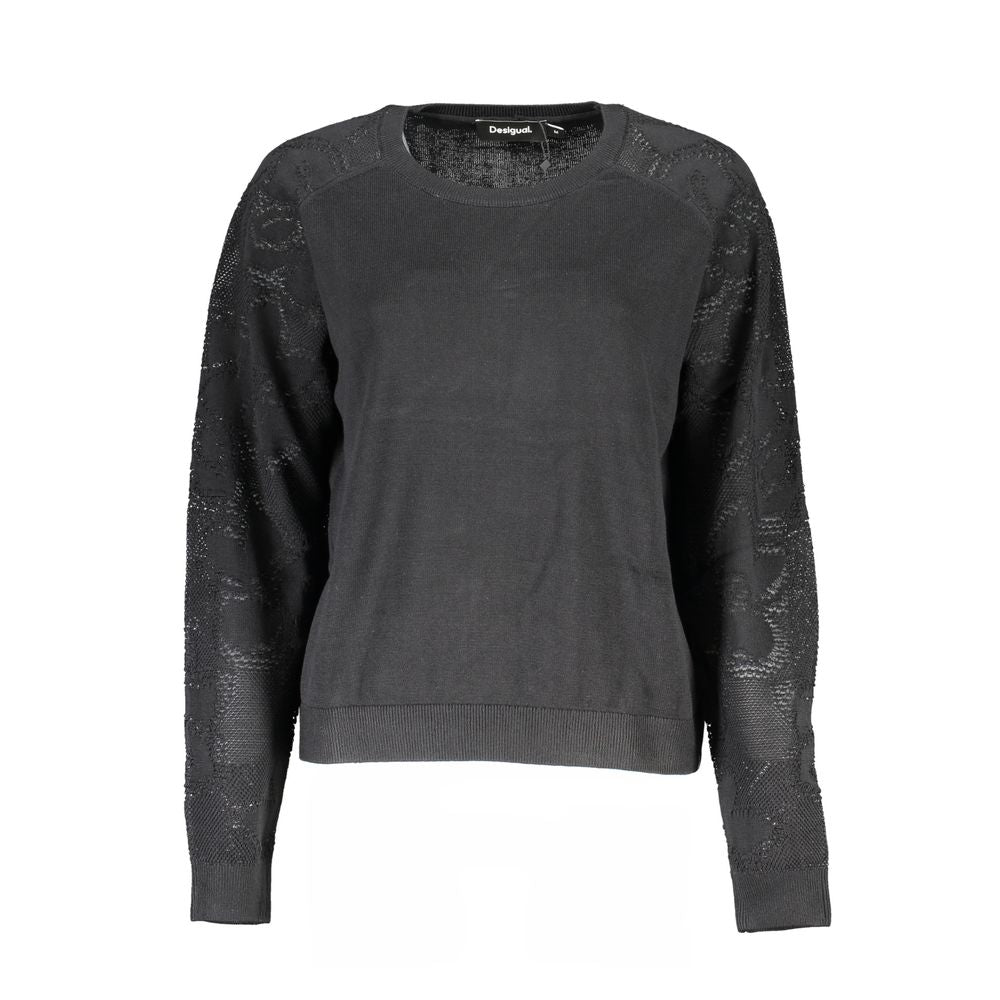 Desigual Schwarzer Baumwollpullover für Damen