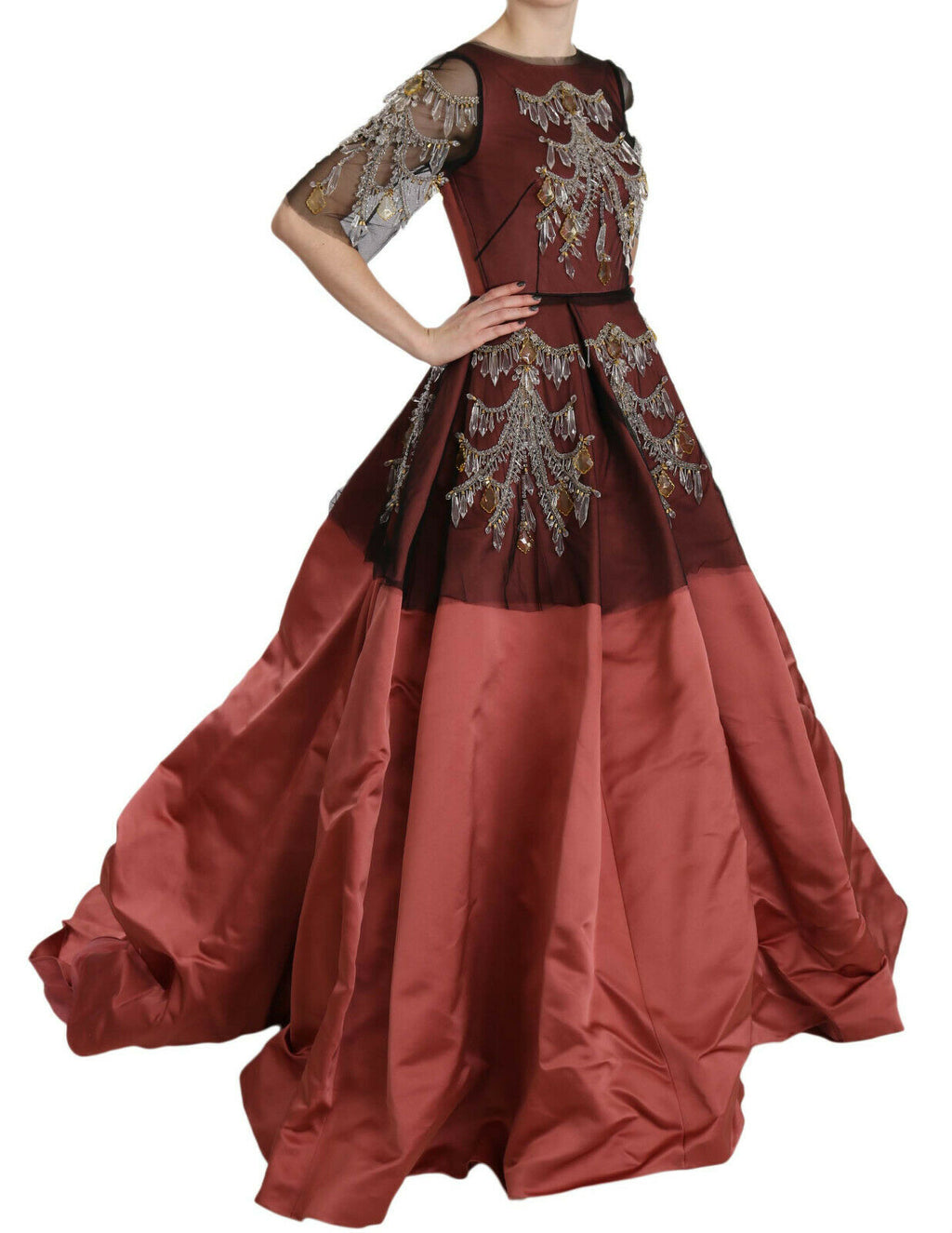 Dolce & Gabbana Kristall-Kronleuchter Seide Prinzessin Kleid Kleid