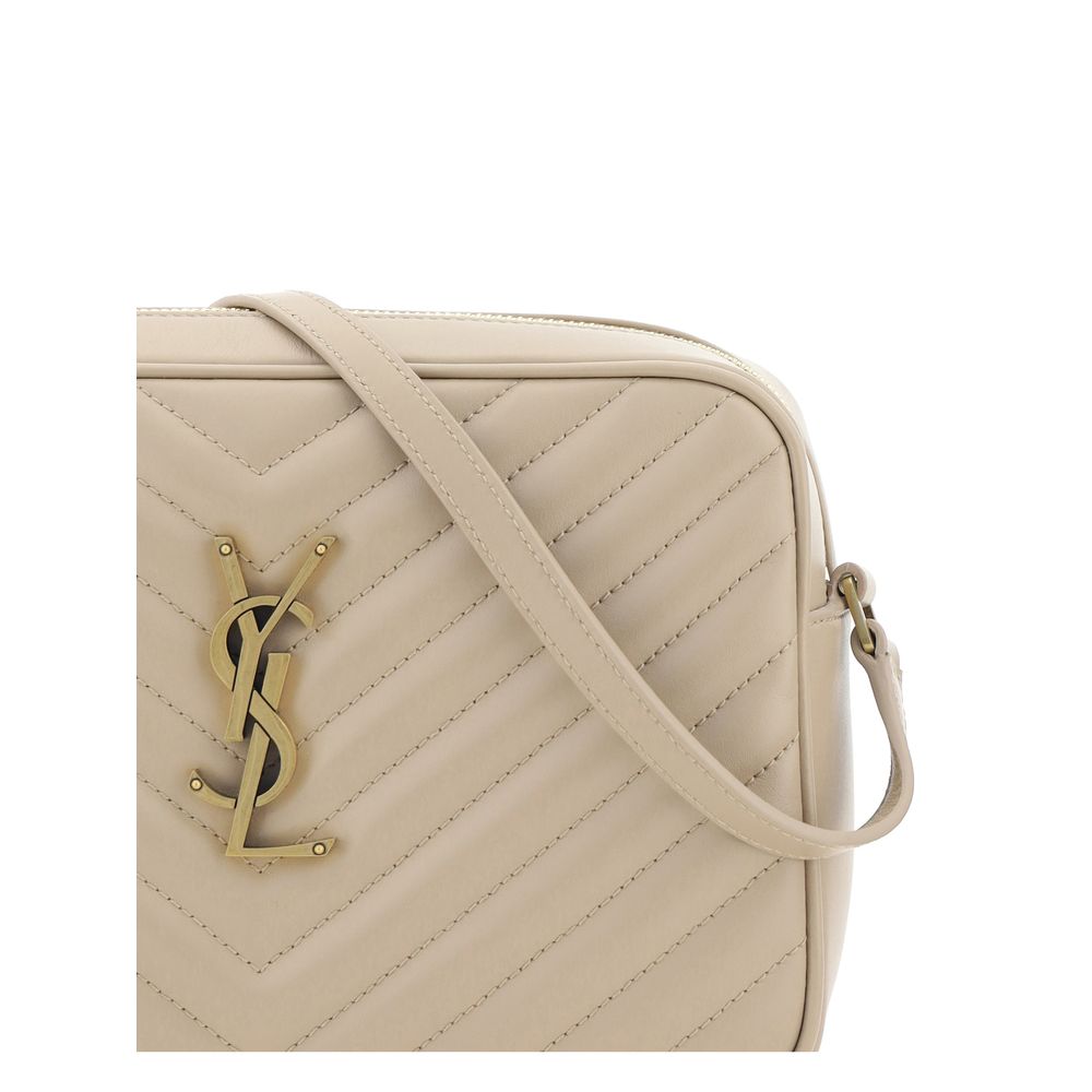Saint Laurent Beige Kalbsleder Bos Taurus Schultertasche
