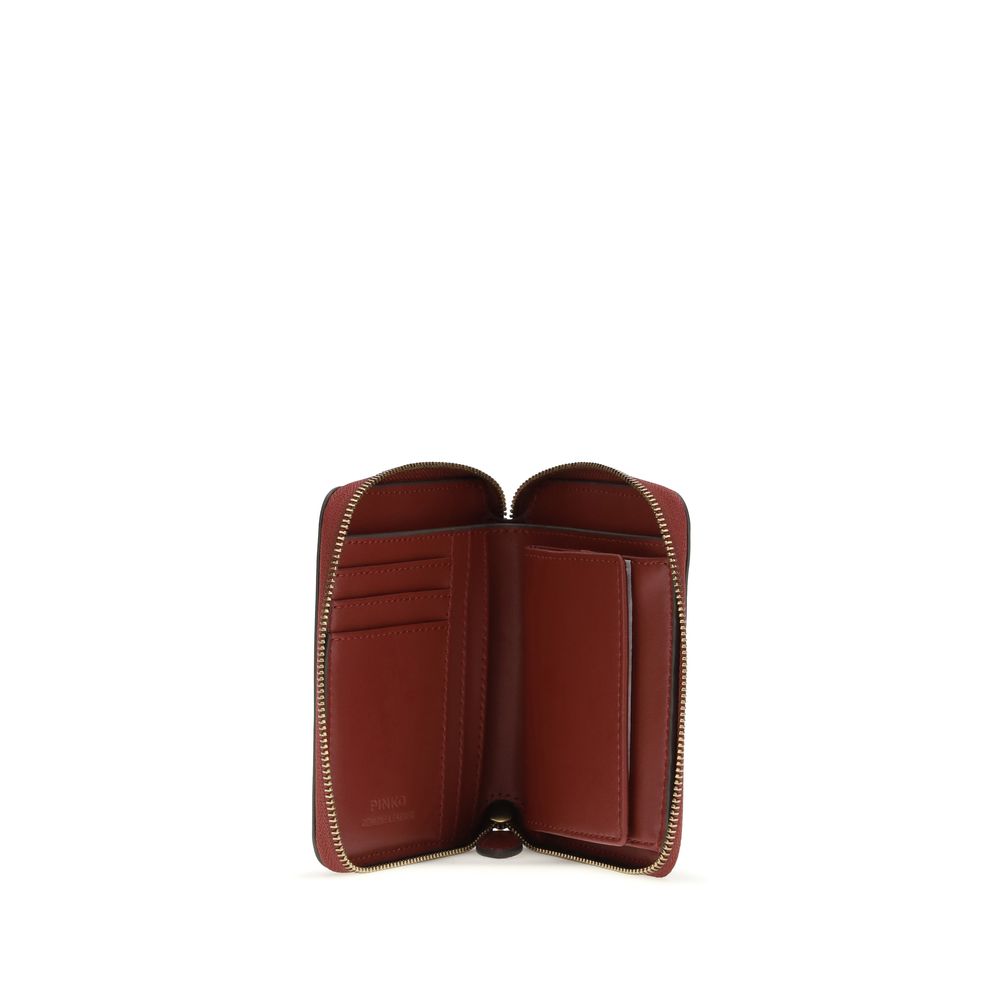 PINKO Bordeaux Kalbsleder Bos Taurus Geldbörse