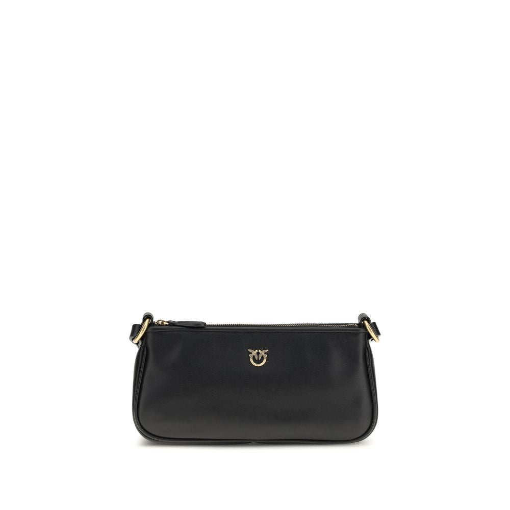 PINKO Black Bos Taurus Calfskin Shoulder Bag