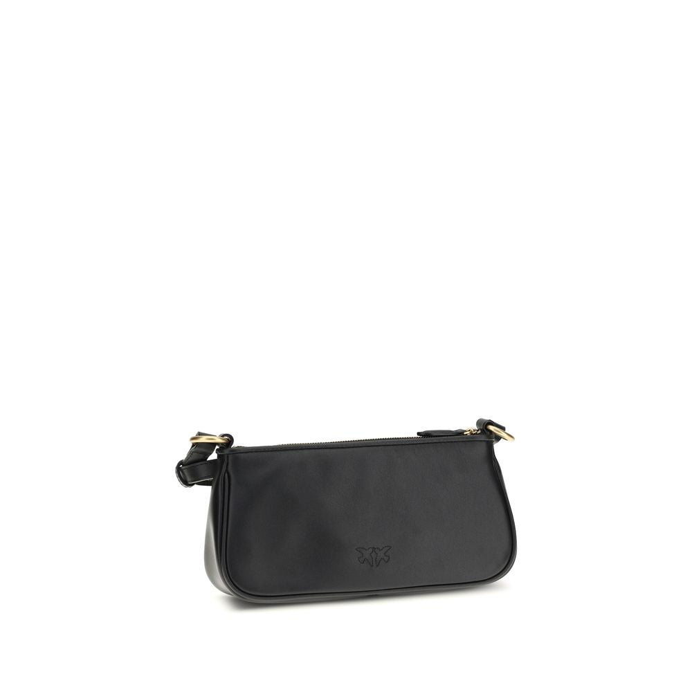 PINKO Black Bos Taurus Calfskin Shoulder Bag