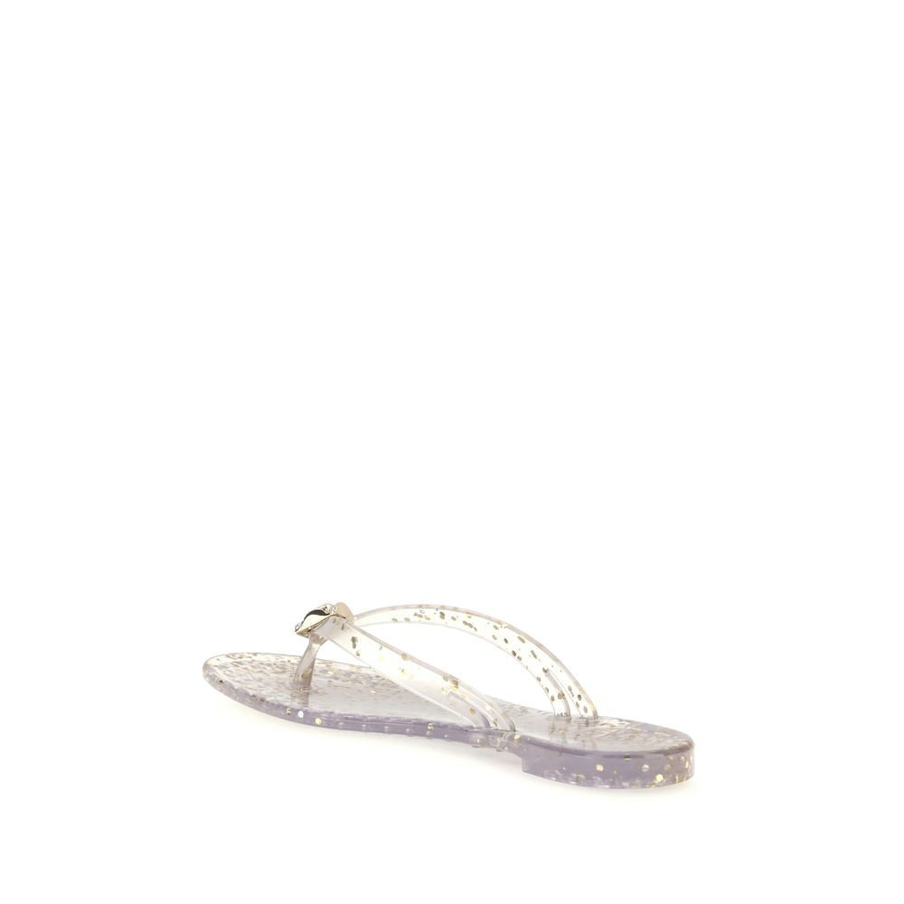 Casadei Goldfarbene Sandalen aus Polyurethan
