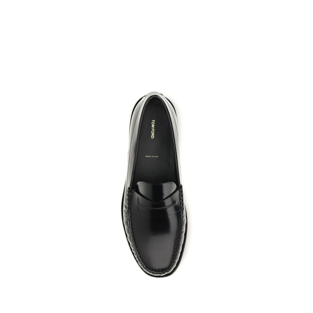 Tom Ford Schwarze "Bos Taurus" Kalbsleder Loafer zum Hineinschlüpfen