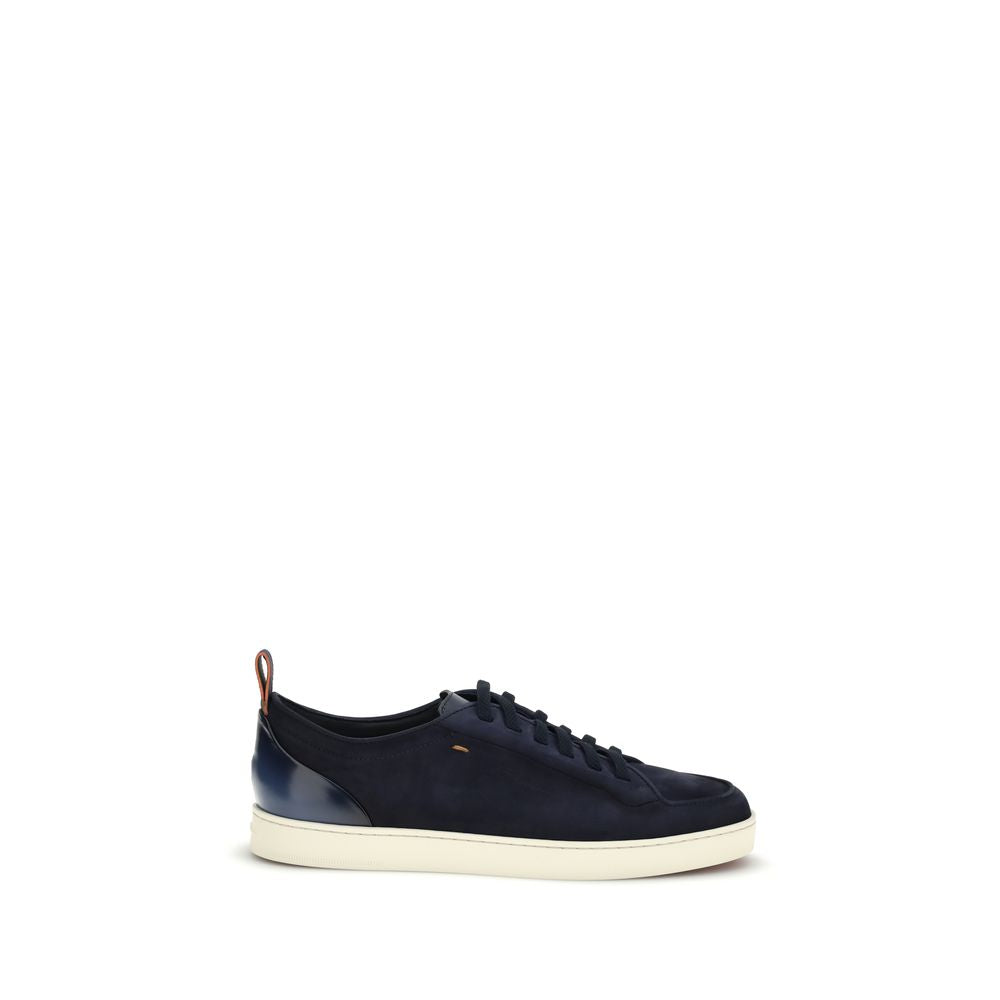 Santoni Sneakers aus blauem Kalbsleder Bos Taurus Low Top