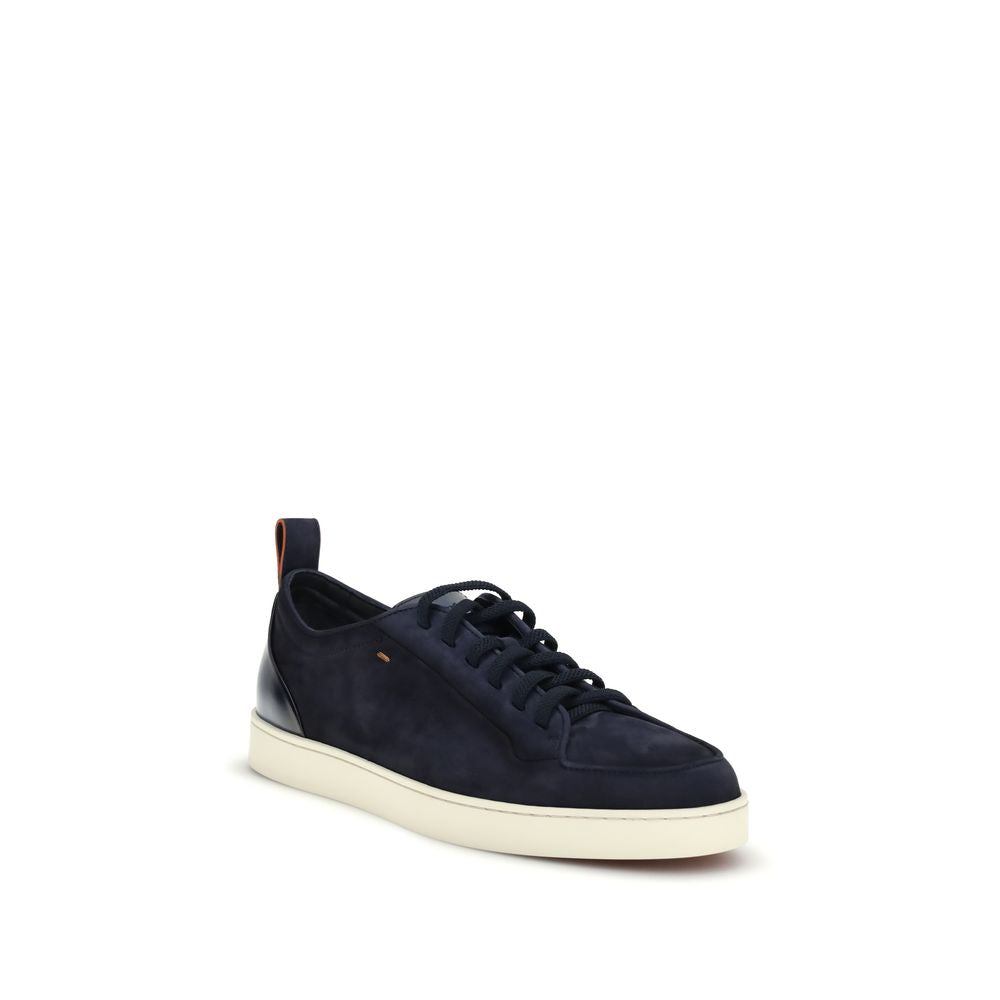 Santoni Sneakers aus blauem Kalbsleder Bos Taurus Low Top