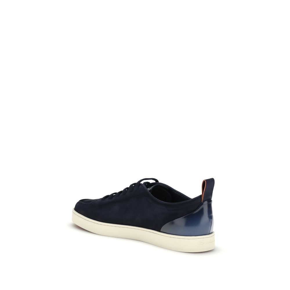 Santoni Sneakers aus blauem Kalbsleder Bos Taurus Low Top