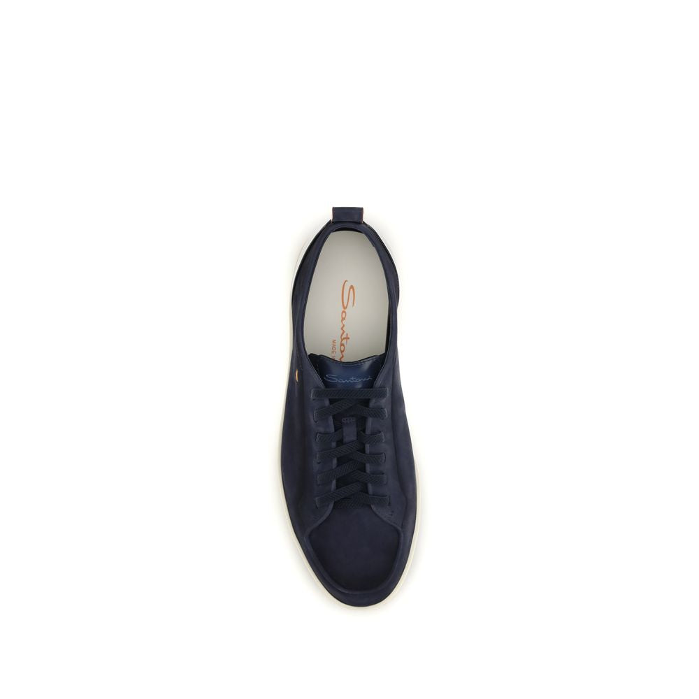 Santoni Sneakers aus blauem Kalbsleder Bos Taurus Low Top