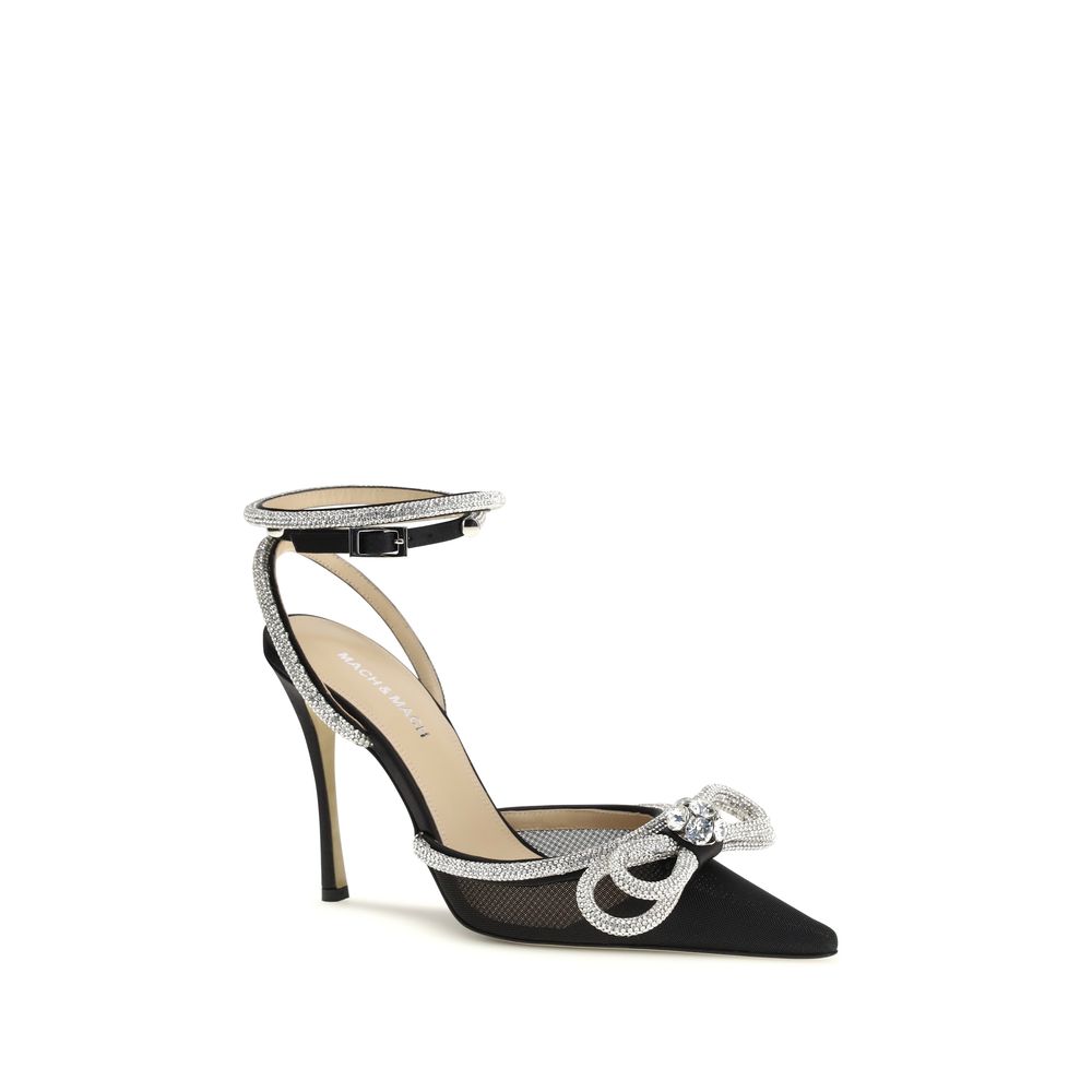 MACH & MACH Black Silk High Heels