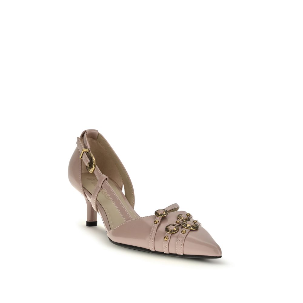 PINKO Multicolor Bos Taurus Calf Leather Pumps with Mid-Height Heel