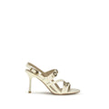 PINKO Beige Kalbsleder Bos Taurus Stiletto-Sandalen