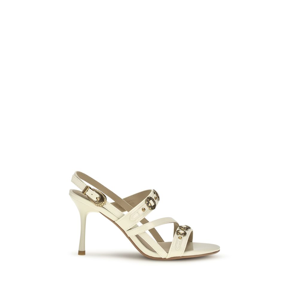 PINKO Beige Kalbsleder Bos Taurus Stiletto-Sandalen
