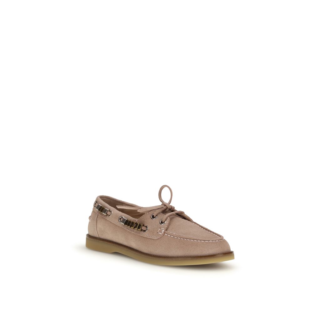 PINKO Beige Kalbsleder Bos Taurus Slipper-Loafer