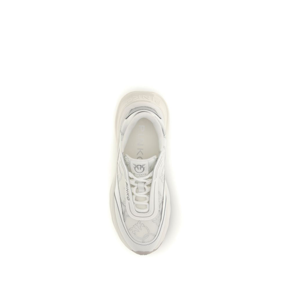 PINKO Weiße Bos Taurus Kalbsleder Chunky Sneaker