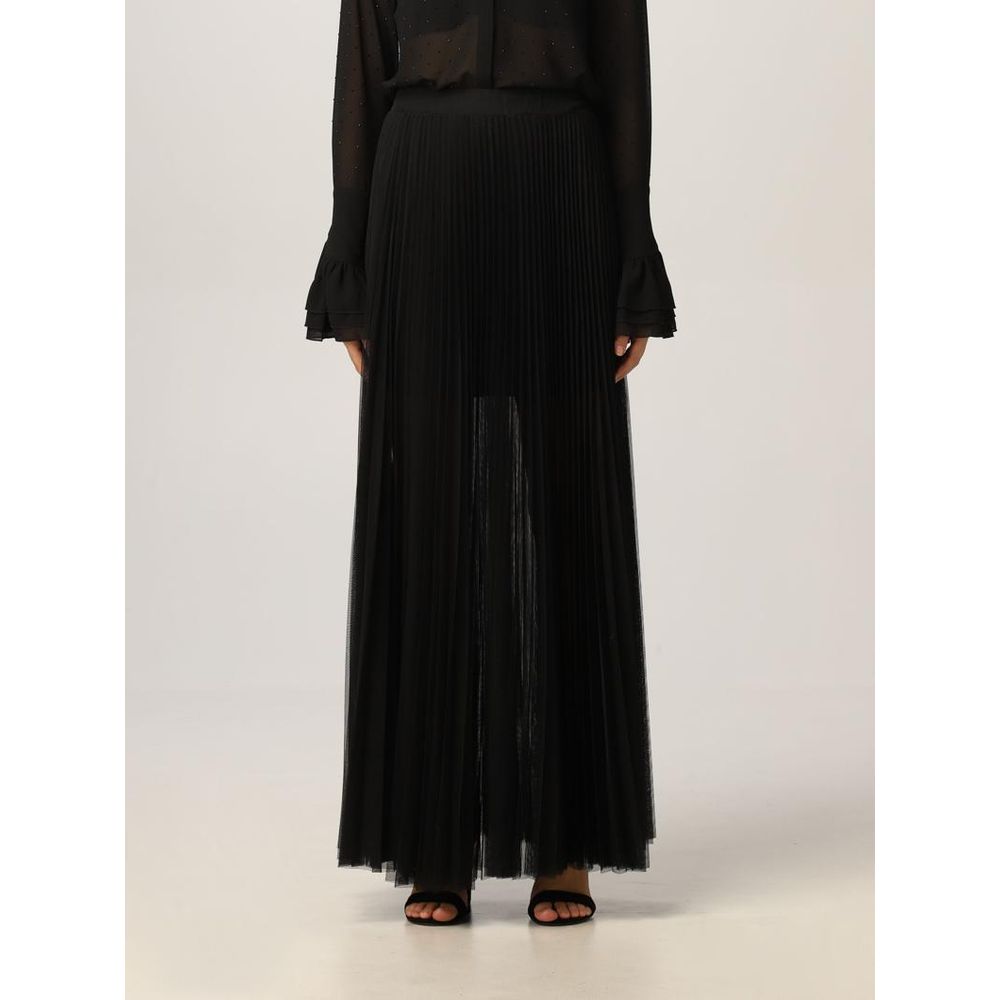 Patrizia Pepe Schwarzer Polyester-Maxirock