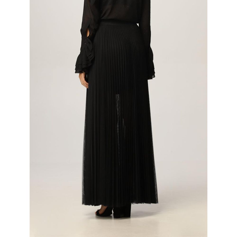 Patrizia Pepe Schwarzer Polyester-Maxirock