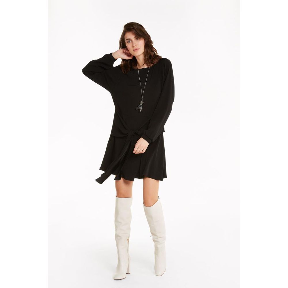 Patrizia Pepe Schwarzes Viskose-Freizeitkleid