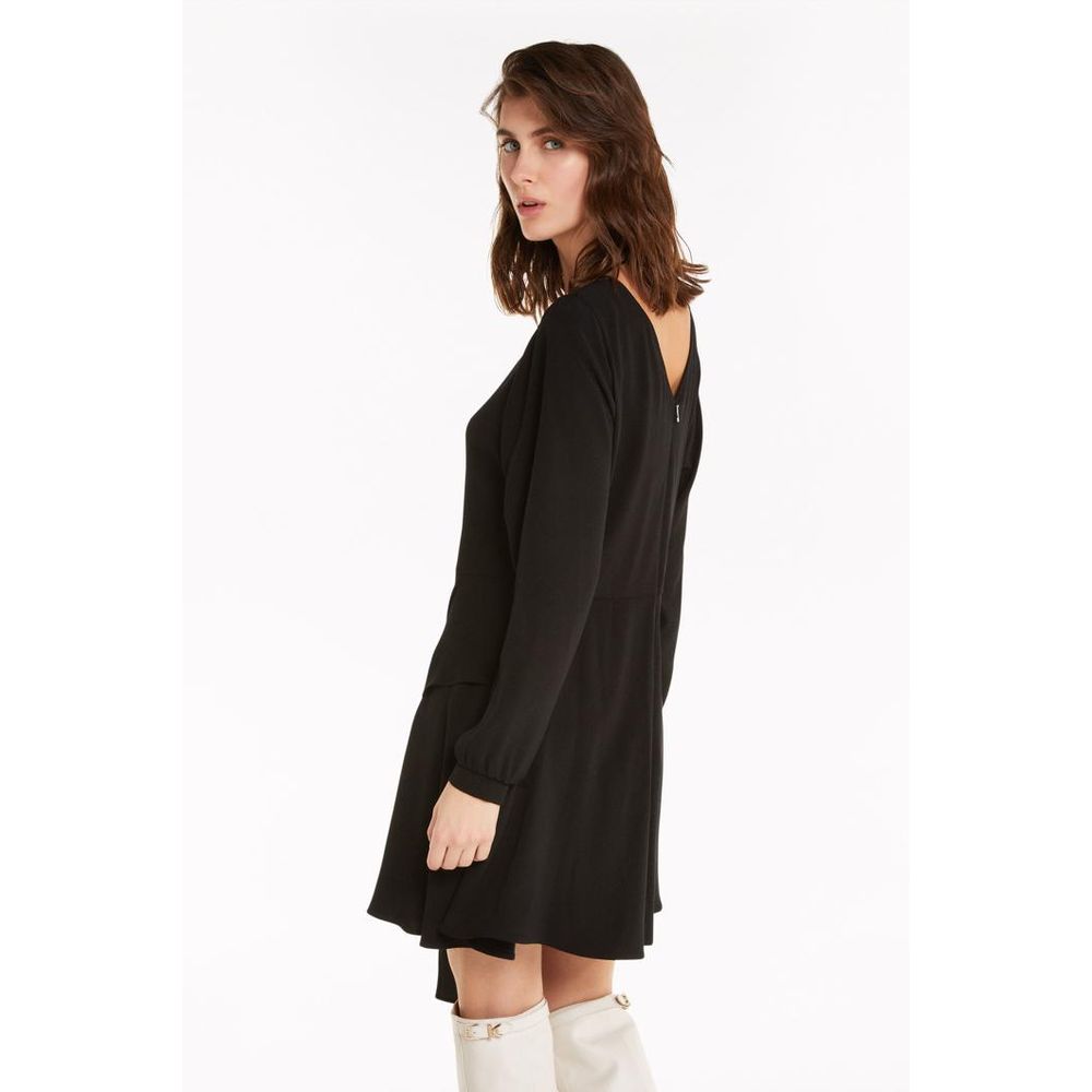 Patrizia Pepe Schwarzes Viskose-Freizeitkleid
