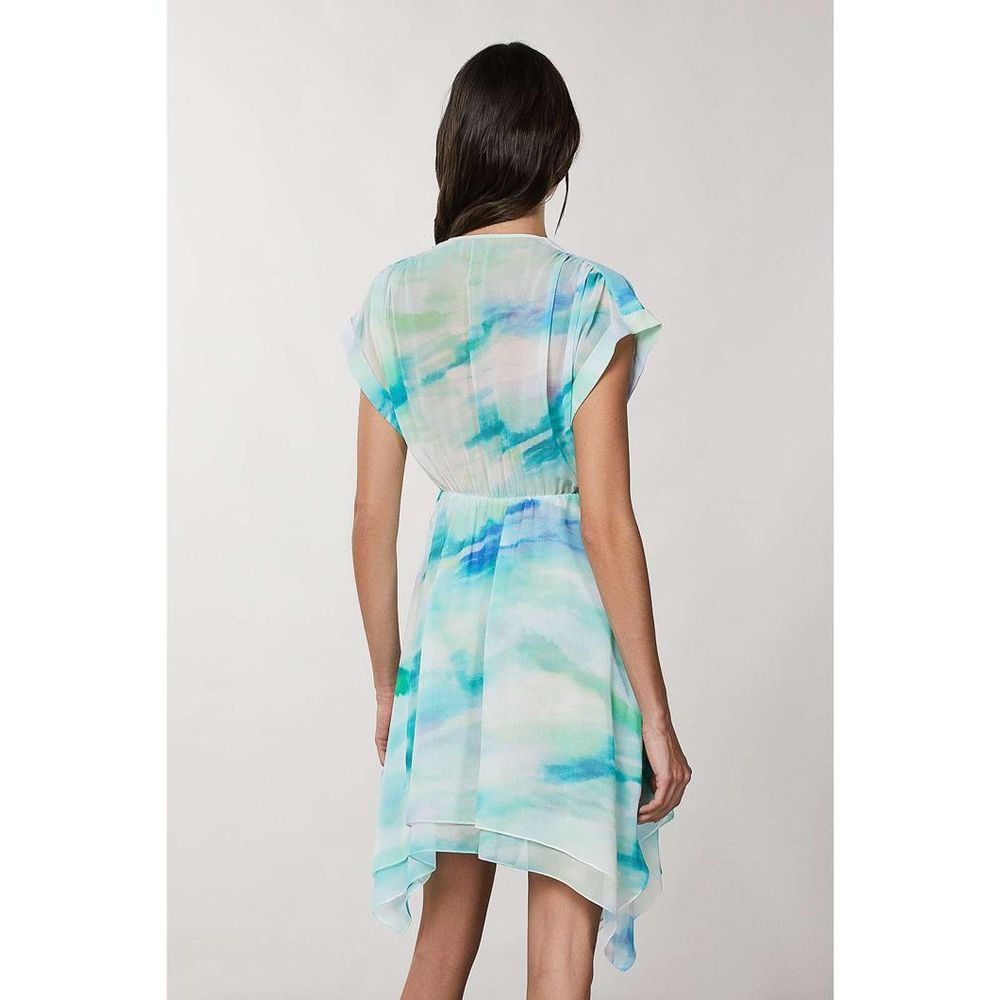 Patrizia Pepe Türkisfarbenes Polyester-Freizeitkleid
