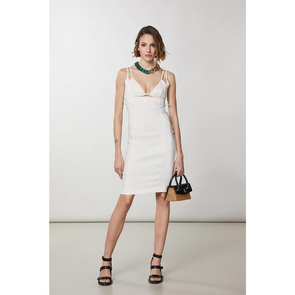 Patrizia Pepe Weißes Leinen-Freizeitkleid