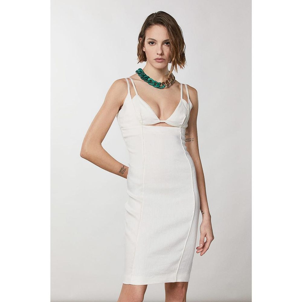 Patrizia Pepe Weißes Leinen-Freizeitkleid