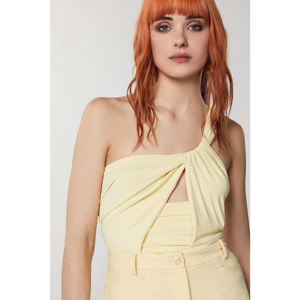 Patrizia Pepe Gelbe Tanktops aus Acetat